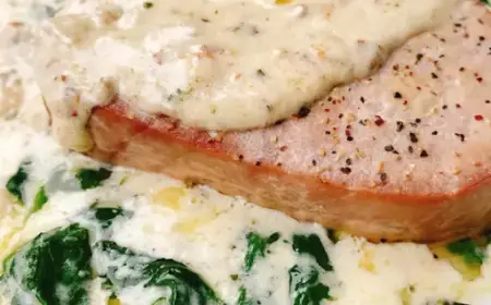Tuna Steaks with Garlic-Herb Cream Sauce Recipe
